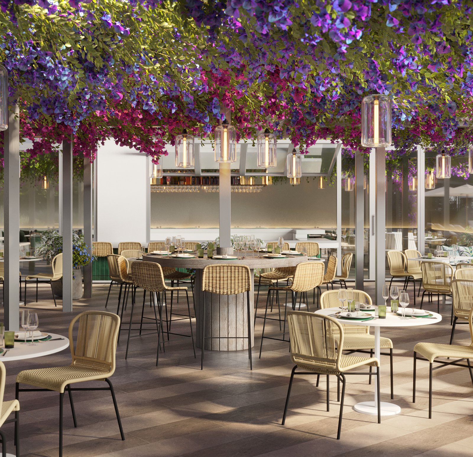 Outdoor dining at Café Flora